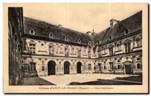 Old Postcard Chateau d'Ancy le Franc Inner Court