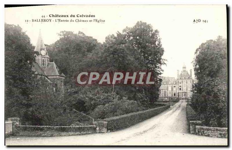 Old Postcard Chateaux Calvados Balleroy L & # 39Entree the castle and & # 39e...