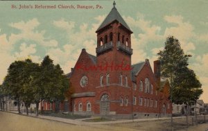 Postcard St John's Reformed Church Bangor PA