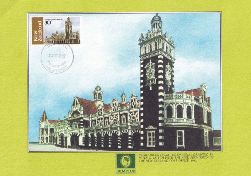 Railway Station Dunedin New Zealand First Day Cover