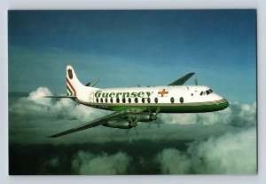 Aviation Airplane Postcard Guernsey Airlines Vickers V 806 Viscount G-BLOA H6