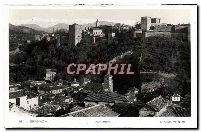 Postcard Old Granada Alhambra