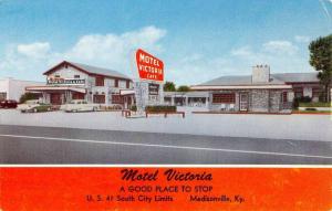 Madisonville Kentucky Motel Victoria Street View Antique Postcard K106304