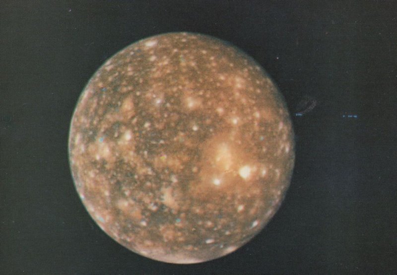 Callisto Venus Satellite from Voyager 2 in 1979 Spaceship Postcard