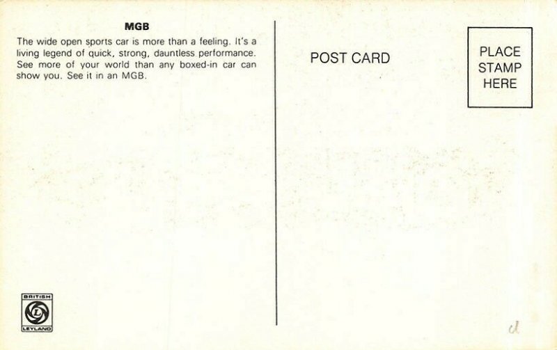 MGB Red Sports Car Convertible Postcard