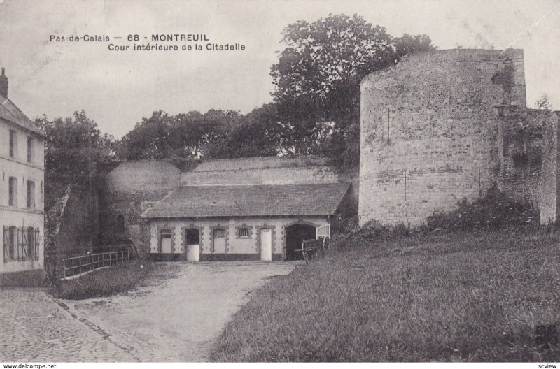 MONTREUIL SUR MER, Pas De Calais, France, 1900-1910s; Cour Interieure De La C...