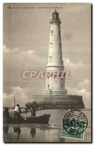 Old Postcard Cordouan Lighthouse Boat Boat