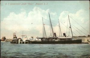 Newport RI US Government Yacht Cora c1910 Postcard