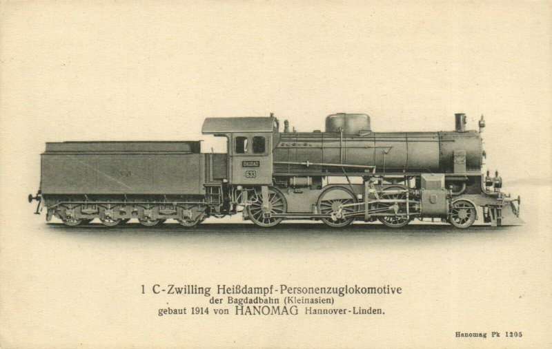 PC CPA IRAQ, C-ZWILLING HEIßDAMPF-PERSONENZUGLOKOMOTIVE, (b16228)