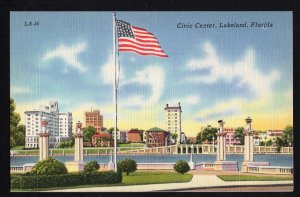 Florida LAKELAND Civic Center with Flag Metropolis Polk County LINEN