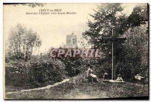 Old Postcard Crecy en Brie Behind The Church Around St. Martin