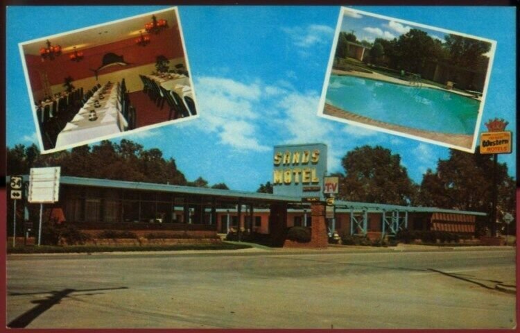 111510 SANDS MOTEL and RESTAURANT DALHART TX VINTAGE POSTCARD