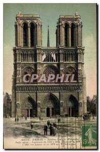 Postcard Old Paris Notre Dame frontage