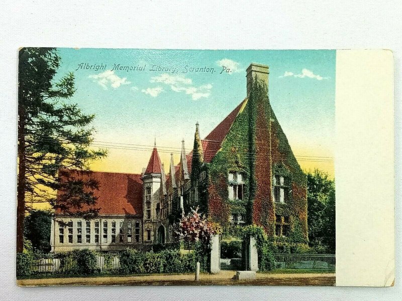 Vintage Postcard 1900's Albright Memorial Library Scranton PA Pennsylvania 