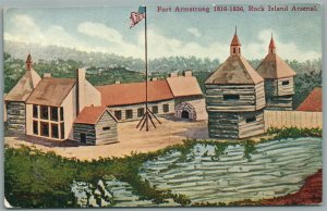 FORT ARMSTRONG ROCK ISLAND ARCENAL IL ANTIQUE POSTCARD