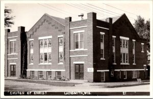 RPPC Church of Christ, Ladysmith WI Vintage Postcard V61