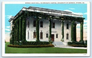 ATHENS, GA Georgia ~ WINNIE DAVIS HALL University of Georgia c1930s Postcard