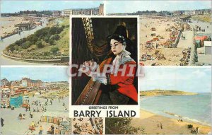 Modern Postcard Greetings From Barry Island Welsh National Costume