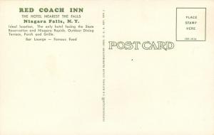 Niagara Falls New YorkRed Coach InnHotel Corner1961 Postcard