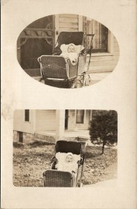 RPPC Baby in Stoller Helen Weigle Danuser 1915 Callaway Missouri Postcard V12