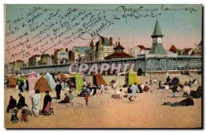 Old Postcard Mers Les Bains The beach Low tide