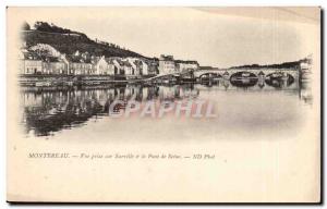 Old Postcard Montereau Surville on taking view and Seinebrücke