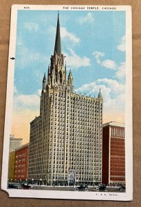 VINTAGE UNUSED  PENNY POSTCARD - CHICAGO TEMPLE, CHICAGO ILL