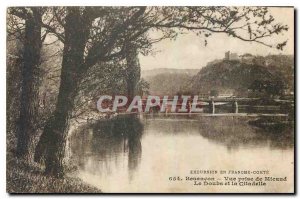 Old Postcard Besancon Life taking Micaud The Doubs and the Citadel