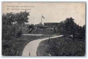 1911 Gates Ajar Como Park Flag Road St. Paul Minnesota Vintage Antique Postcard