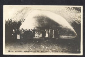 RPPC PERPETUREVILLE IDAHO ICE CAVES CAVE INTERIOR VINTAGE REAL PHOTO POSTCARD