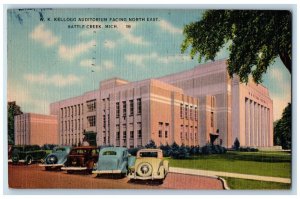 1948 W.K. Kellogg Auditorium Facing North East Battle Creek Michigan MI Postcard 