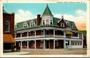 Vtg 1940s Oakland Hotel Whitney Point New York NY Linen Postcard