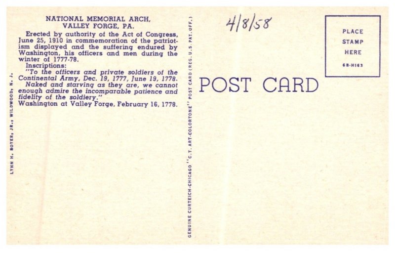 Pennsylvania  Valley Forge , National Memorial Arch