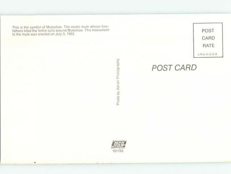 Pre-1980 MONUMENT Muleshoe Texas TX HJ7979