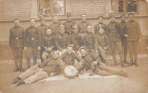 RPPC SOLDIER'S  VIOLIN DRUM AUSTRIA MILITARY REAL PHOTO POSTCARD 1913 WNC 554