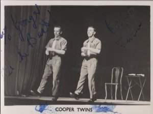 The Cooper Twins Tap Dancing Theatre 1950s Hand Signed Photo