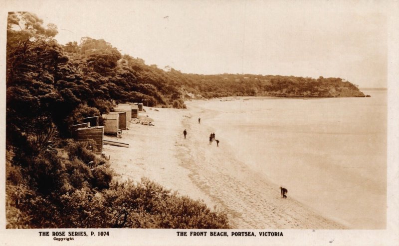 Australia Victoria Portsea The Front Beach Vintage RPPC C307