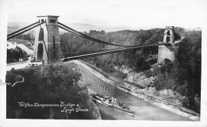 BR81296 clifton suspension bridge and leigh woods ship bateaux real photo uk