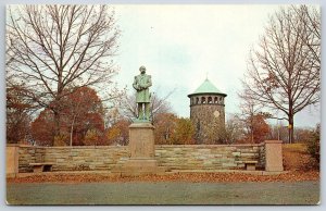 Wilmington Delaware~Admiral Du Pont Monument W/ Old Water Tower~Vintage Postcard