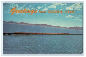 c1950s Streamliner in Lucin-Cutoff Greetings from Ogden Utah Unposted Postcard