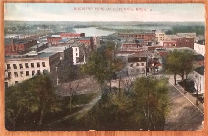 Birdseye View of Ottumwa, Iowa, Undivided Back, Unposted