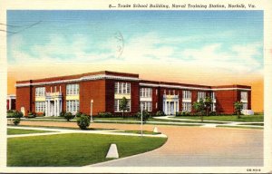 Virginia Norfolk Trade School Building Naval Training Station 1942 Curteich