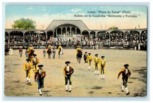 c1920s Salida De La Cuadrilla, Lima: Plaza De Toros Peru Unposted Postcard 