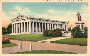 Vintage Postcard 1930's The Parthenon Athens Centennial Park Nashville Tennessee