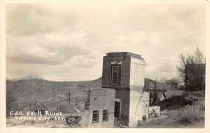 RPPC C & C Vault Ruins - Virginia City, Nevada c1930s Vintage Photo Postcard