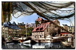 Old Postcard Honfleur port and lieutenant