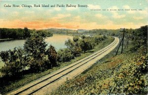 Postcard C-1910 Iowa Cedar River Chicago Rock Island Pacific Railway IA24-2813