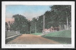 South Street, Bantam, Connecticut, Early Hand Colored Postcard, Unused