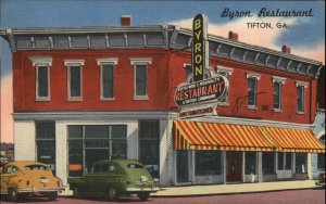 Tifton Georgia GA Byron Restaurant Linen Vintage Postcard