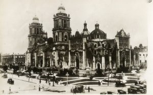 Vintage RPPC circa 1910 view of Cathedral in Mexico City